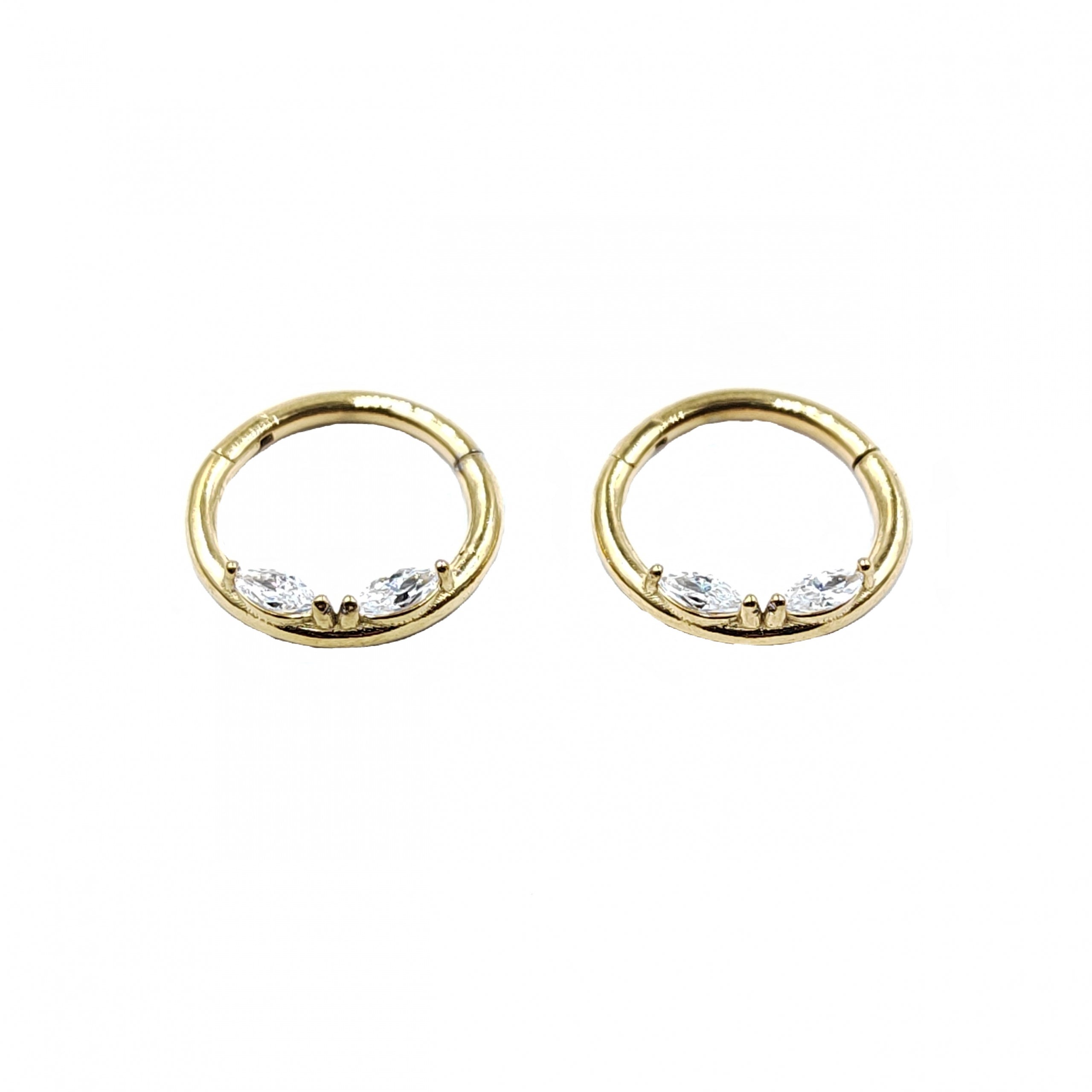 PIERCING ANNEAU DOUBLE STRASS